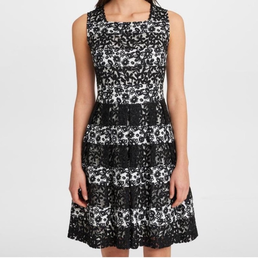 Karl Lagerfeld White and Black Lace Dress